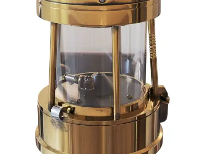 Brass and Cast Iron Miners Lantern 3D model