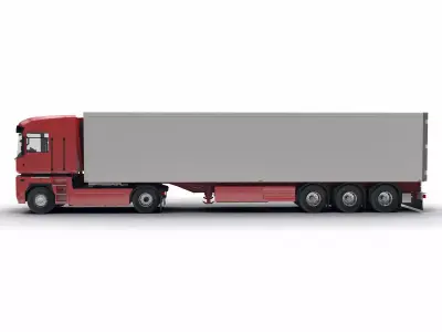 Magnum and Box Trailer 3D model