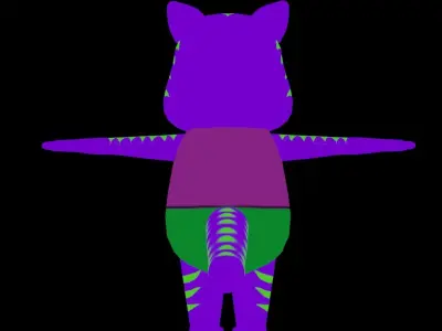 Cartoon Cat 3D Rigged Model Low-poly 3D model