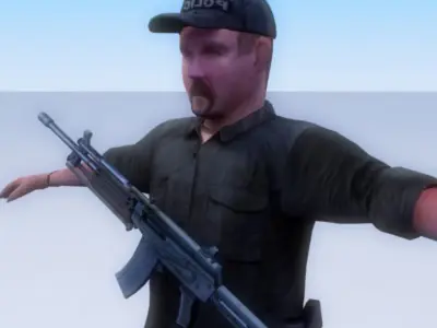 Police Militia SWAT Trooper Low-poly 3D model