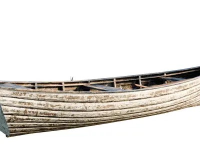 old wooden fishing boat  3D model