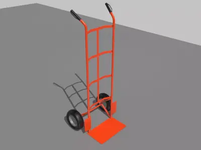 Industrial Hand Trolley 2 Low-poly 3D model