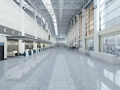 Airport Terminal Interior 02 3D model