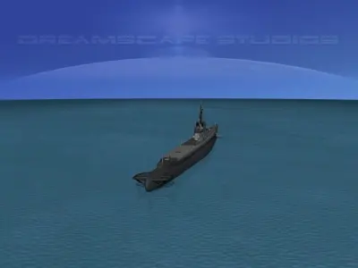 Gato Class Submarine SS215 USS Growler 3D model