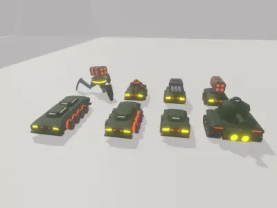 Full pack of low poly vehicles Low-poly 3D model