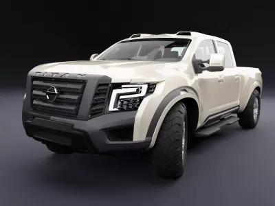 Nissan 4x4 Car Metallic Champagne Low-poly 3D model