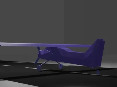 low poly aircraft plane flying on runway Free 3D model
