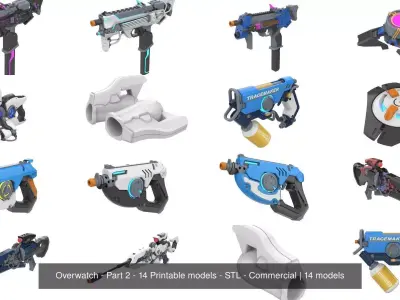 Overwatch - Part 2 - 14 Printable models - STL - Commercial 3D Model Pack