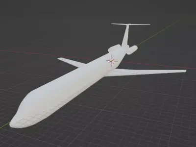 Fictional Twin Rear Engine Jetliner MD-90 Inspired series 3D model