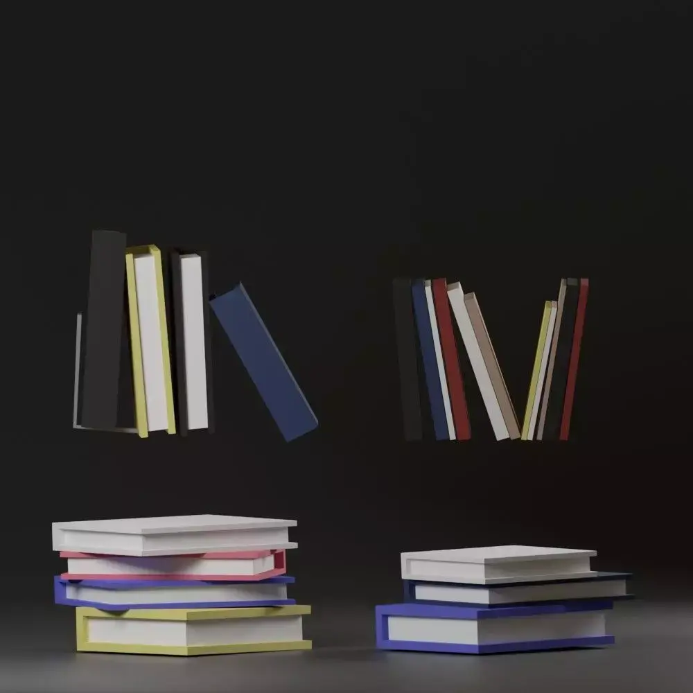 LowpolyBooks stack of books Free low-poly 3D model