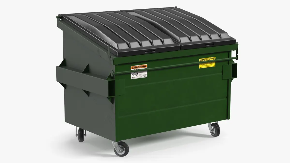 Commercial Trash Dumpster Green Clean 3D model