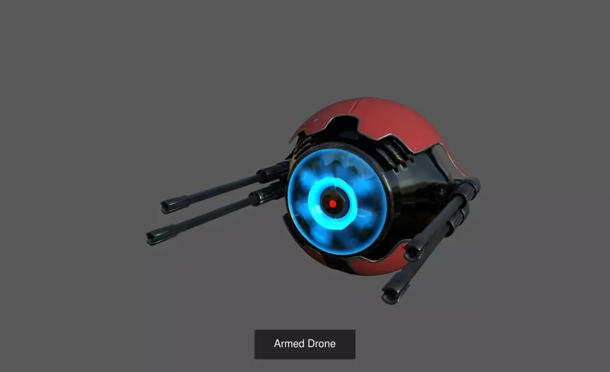 Drone Collection futuristic helmet with lights 3D Model Pack