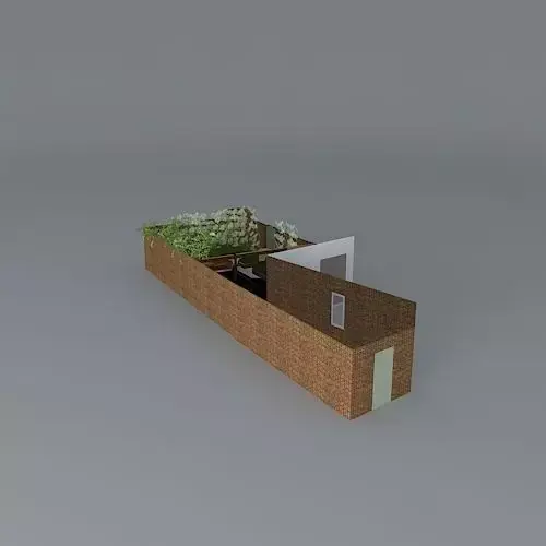 Courtyard garden with pool and lush planting  Free 3D model
