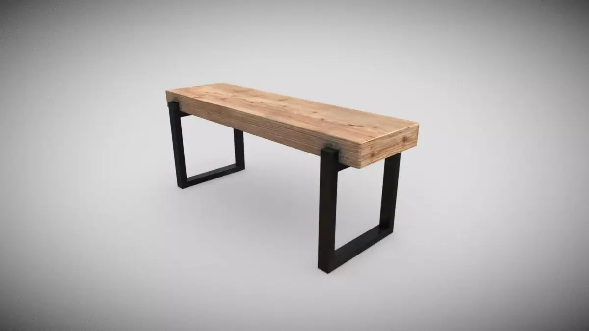 Simple Bench  Low-poly 3D model