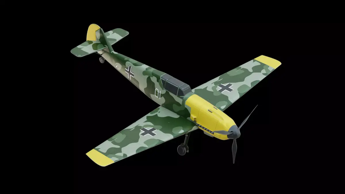 Messerschmitt Bf 109 Fighter Aircraft Low-poly 3D model