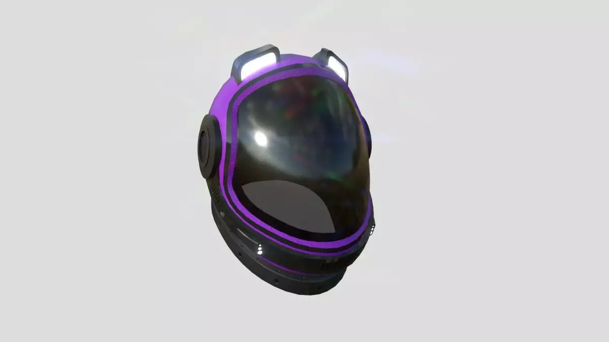 Astronaut Helmet B06 Black Purple - Character Design Fashion Low-poly 3D model