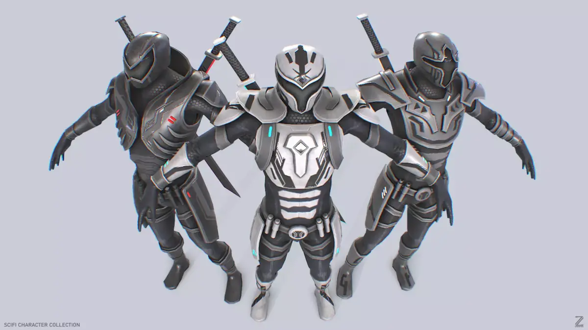Scifi character collection 3D Model Pack purchase
