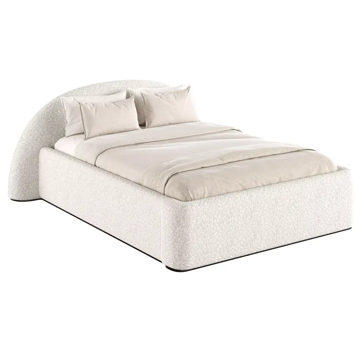 Quin Fabric Panel Bed Free 3D model