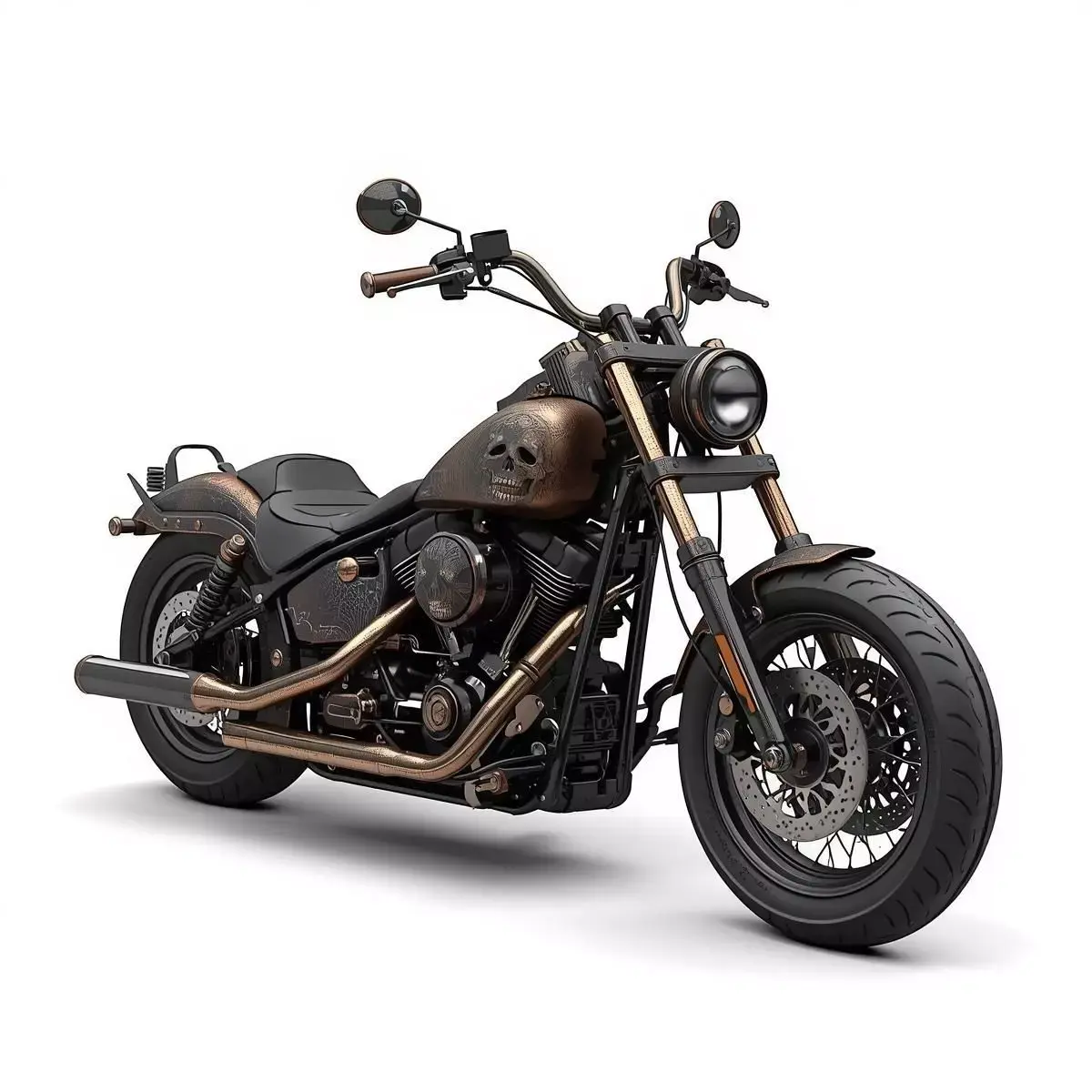Demon-Possessed Copper Chopper 3D Model Low-poly 3D model