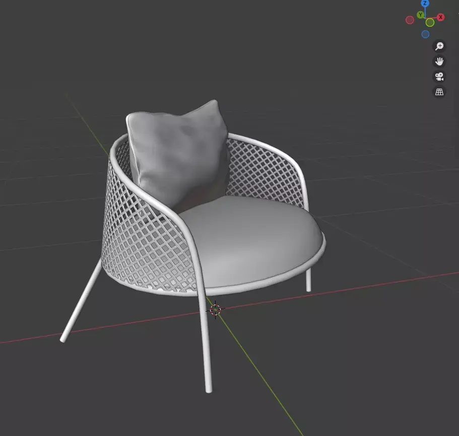 a chair made of woven bamboo 3D model