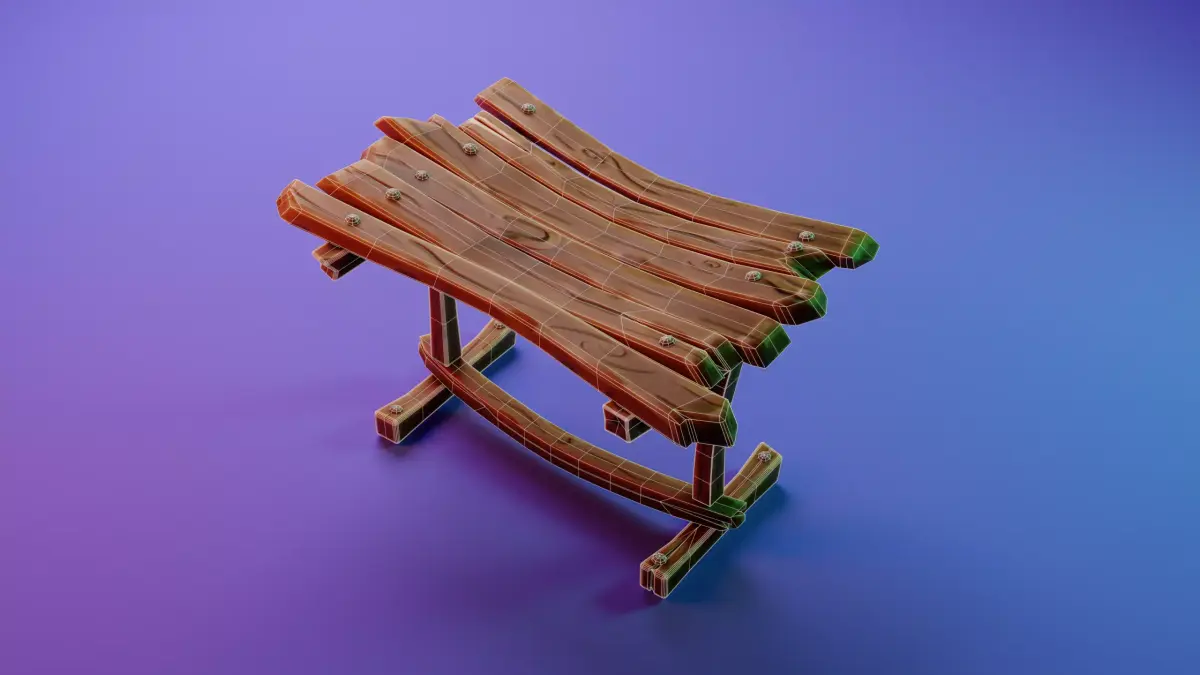 Stylized Table or Seat Low-poly 3D model