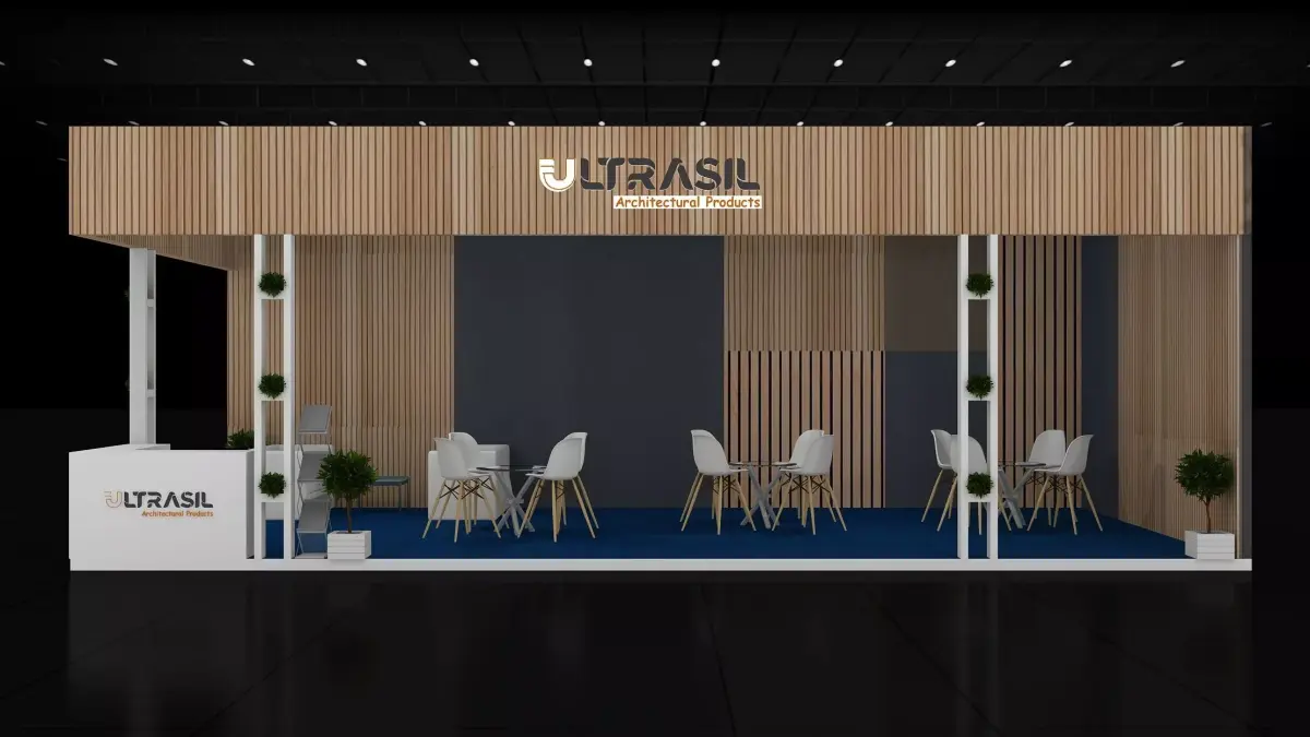 14mtr x 5mtr expo stall 2side open Exhibition Stand Free low-poly 3D model