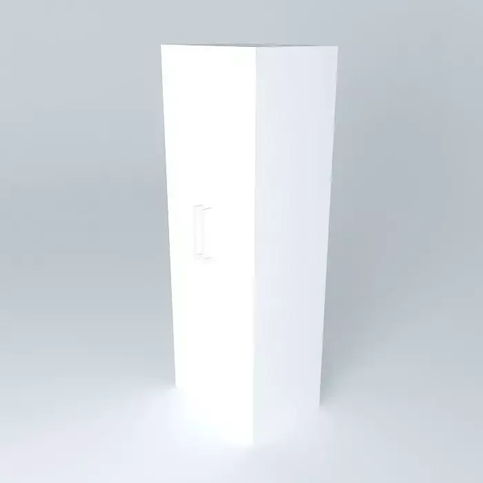 Simple white wardrobe  Free 3D model