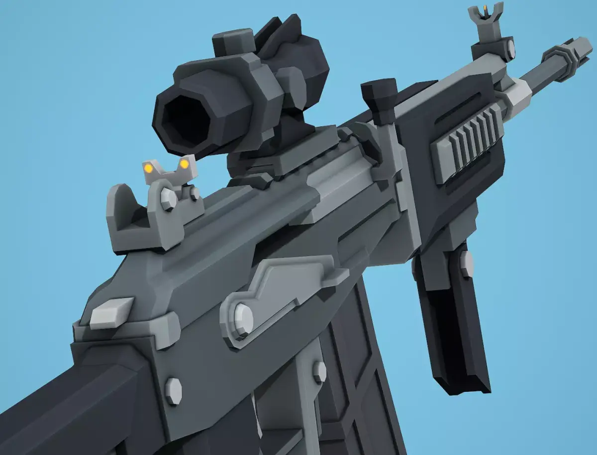 Galil Tactical - Low Poly Mobile Ready Low-poly 3D model