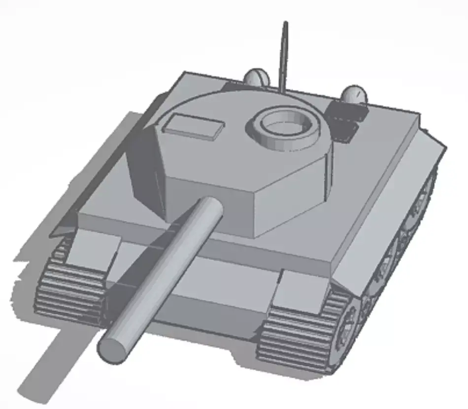 Cartoonish Tank 3D print model