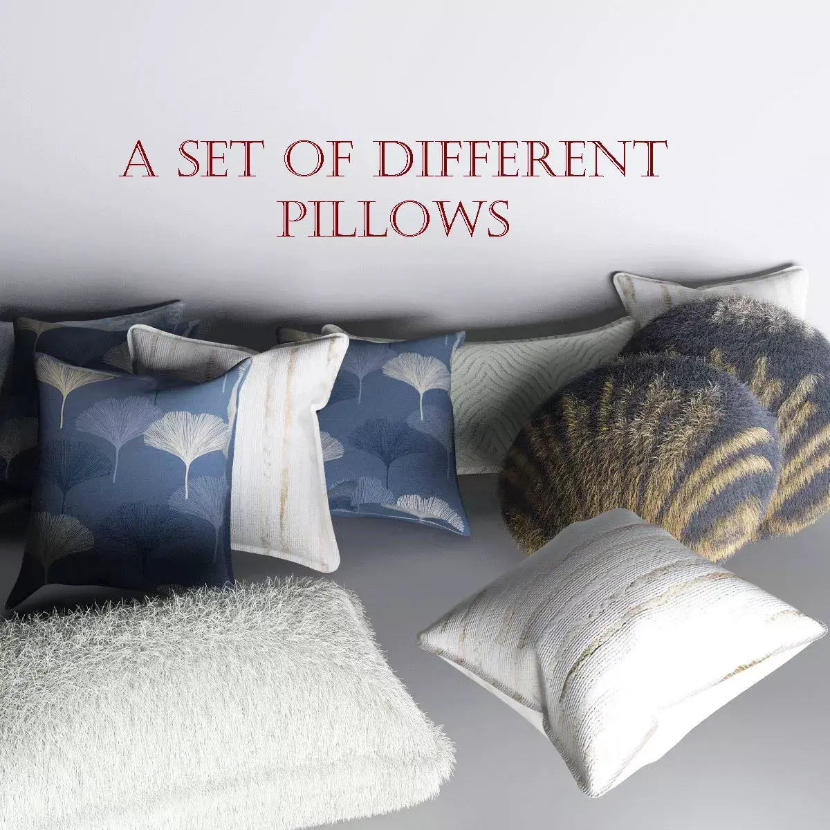 Pillows cat lying Free 3D model