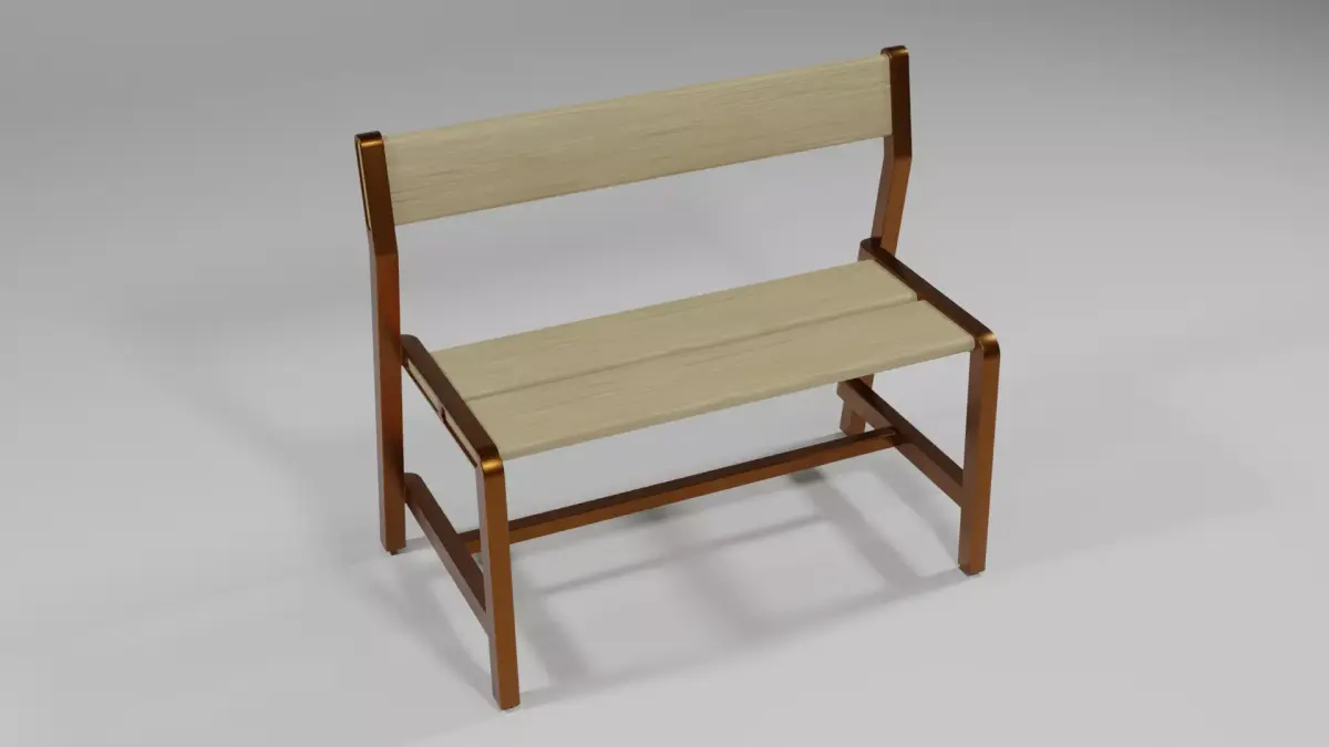 Ikea bench in pearl ash and bronze Free low-poly 3D model