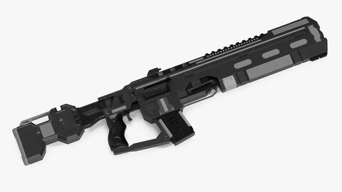Tactical Assault Rifle Sci Fi with Cartridge Black 3D model