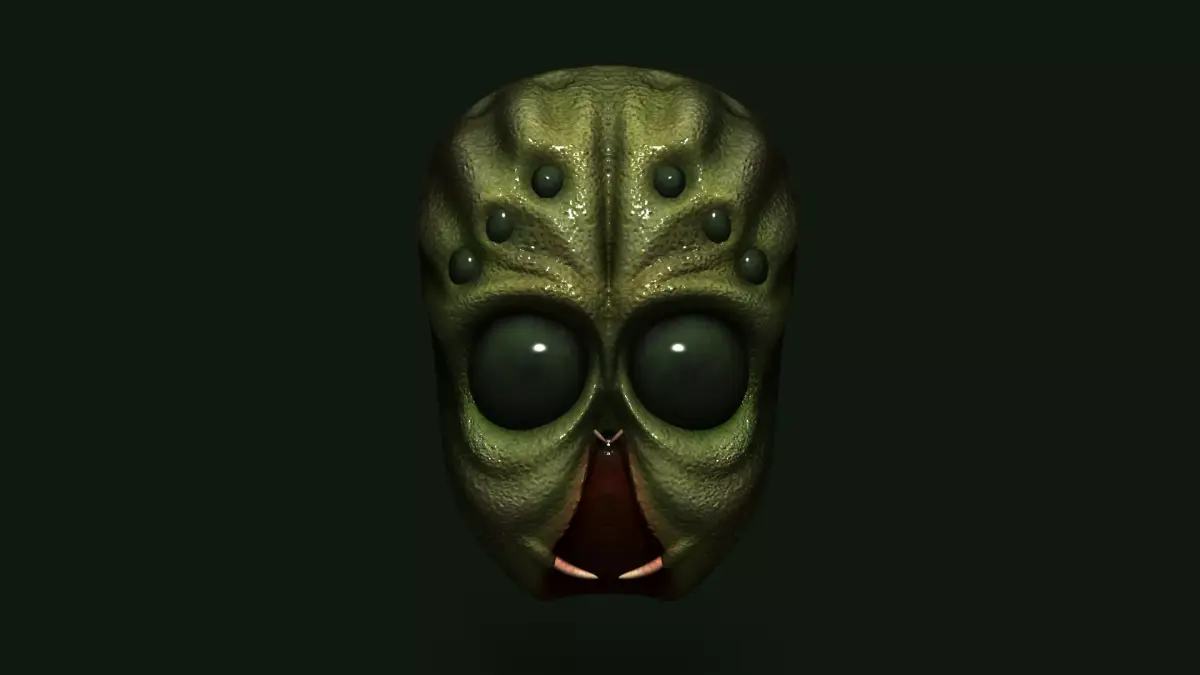 Allien Insectoid Mask - Terror Halloween Low-poly 3D model