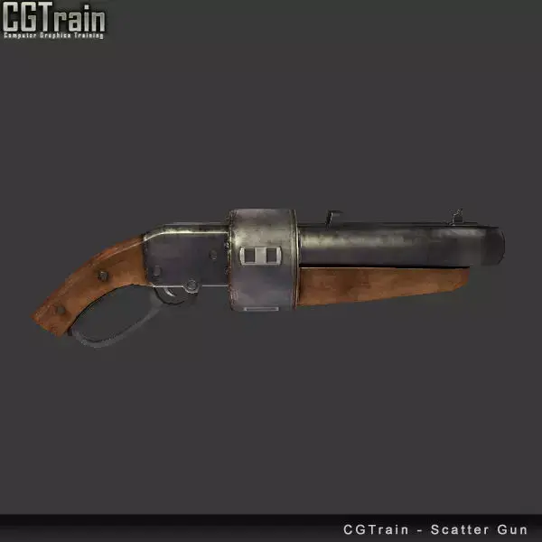 Scatter Gun Low-poly 3D model