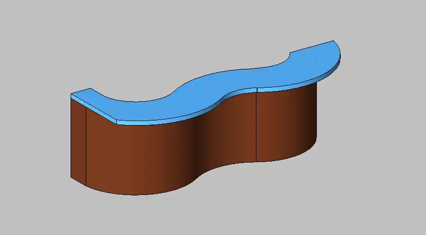 Modern S-Curve Bar Counter  Organic Wave Design 3D model