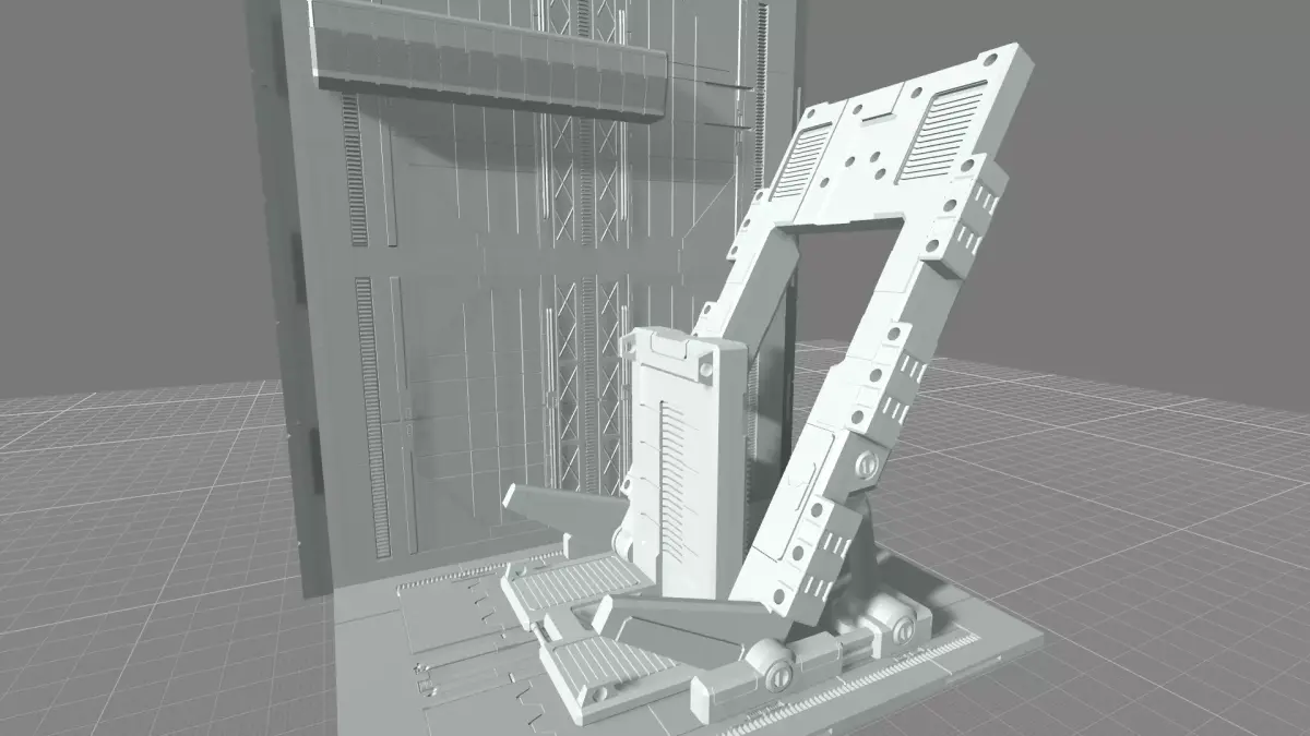 MHB08OF-Classic Mech Hangar Platform Deck Fixture 3D print model purchase