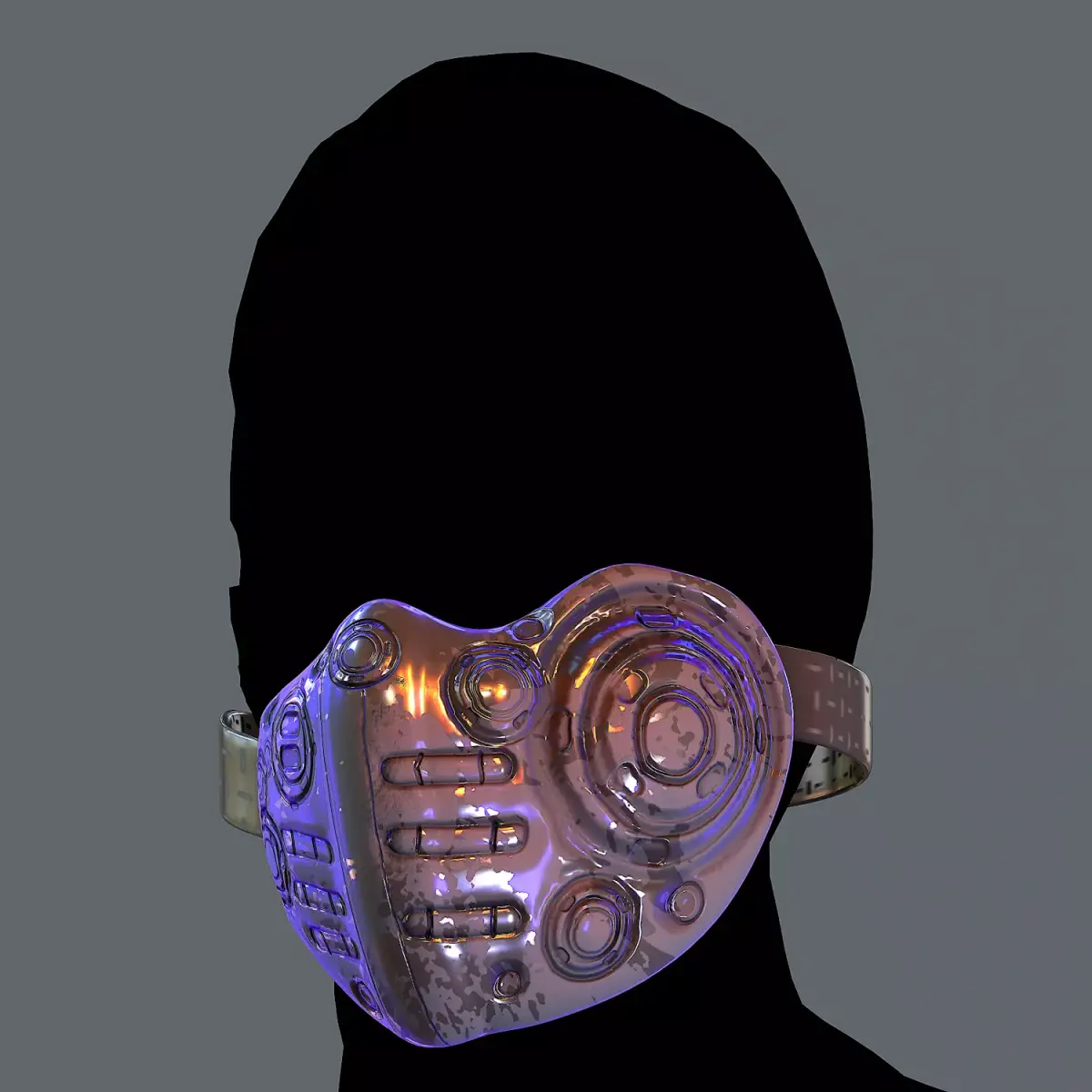 Gas mask helmet 3d model scifi Low-poly  Low-poly 3D model 577