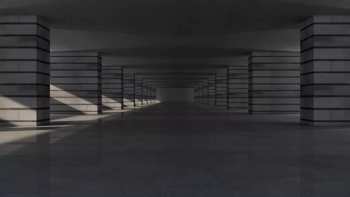 Empty Concrete Tunnel Low-poly 3D model