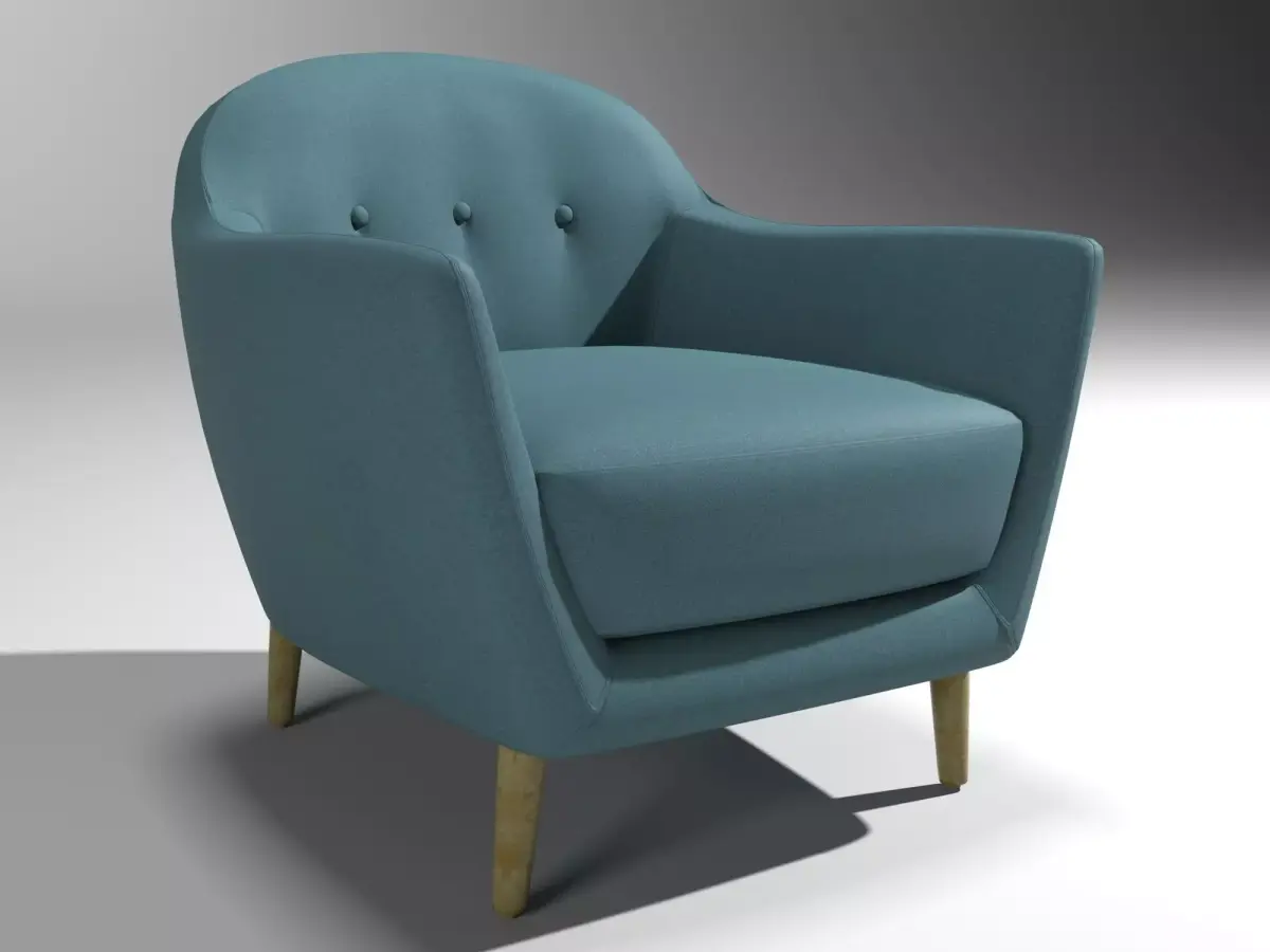 Vintage Blue Armchair Free 3D model