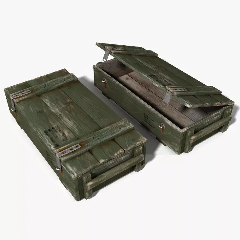 Ammo crate Low-poly 3D model 2