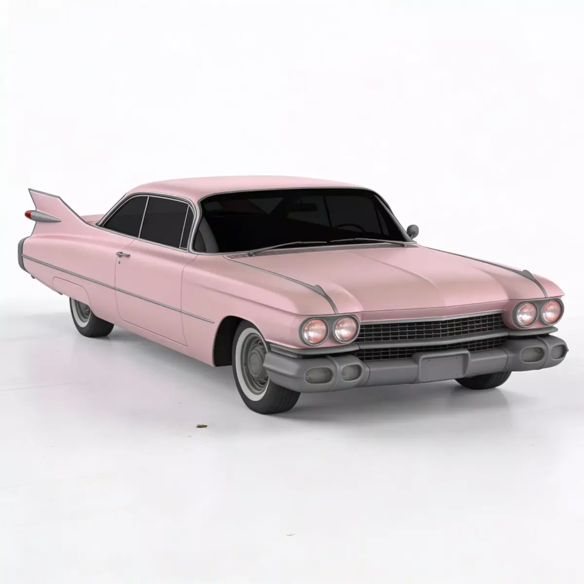 Classic Retro Luxury Pink Sedan Vehicle 3d model Low-poly 3D model