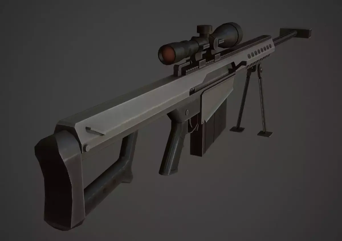 Barrett M107 Low Poly Low-poly 3D model