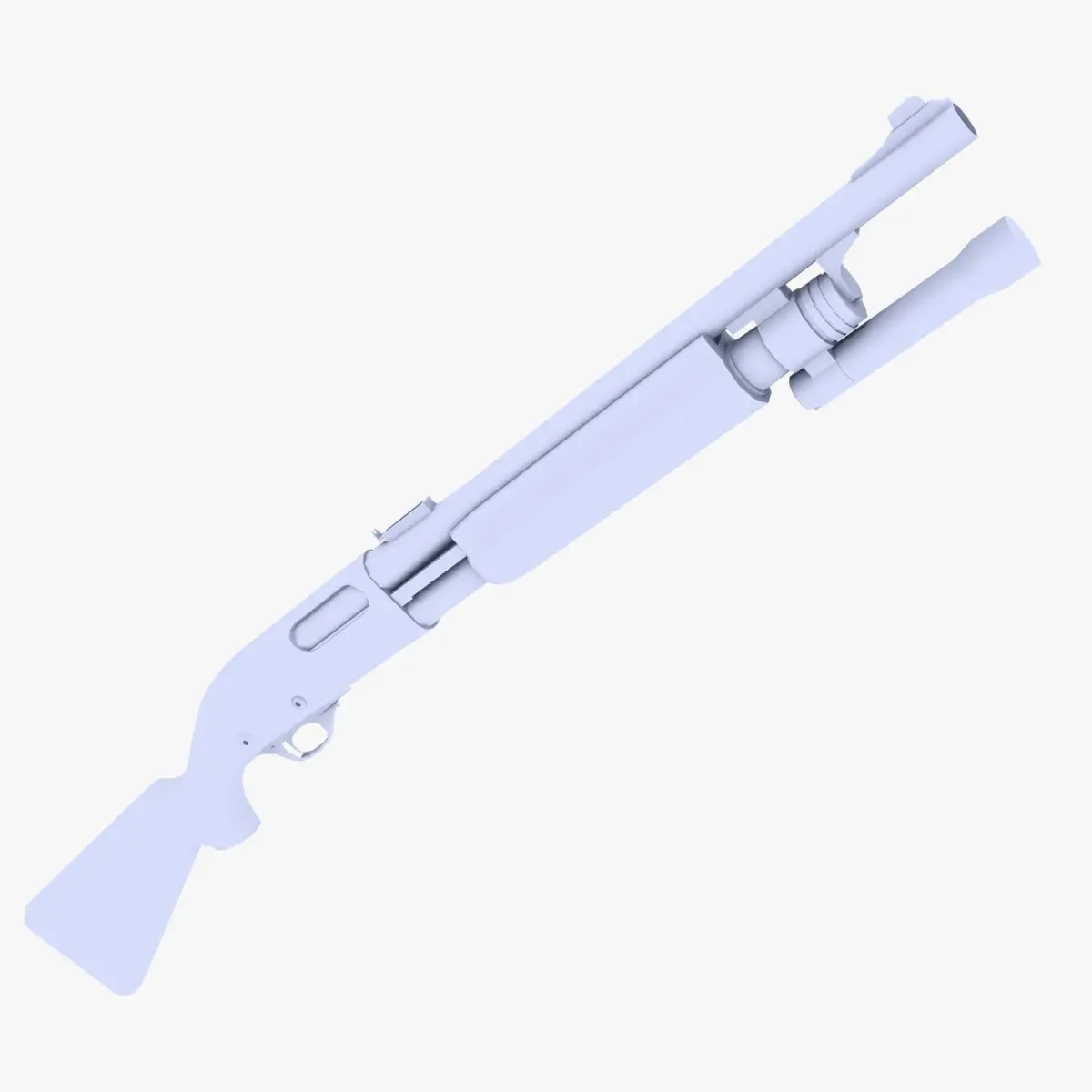 Pump Action Shotgun Low-poly 3D model get