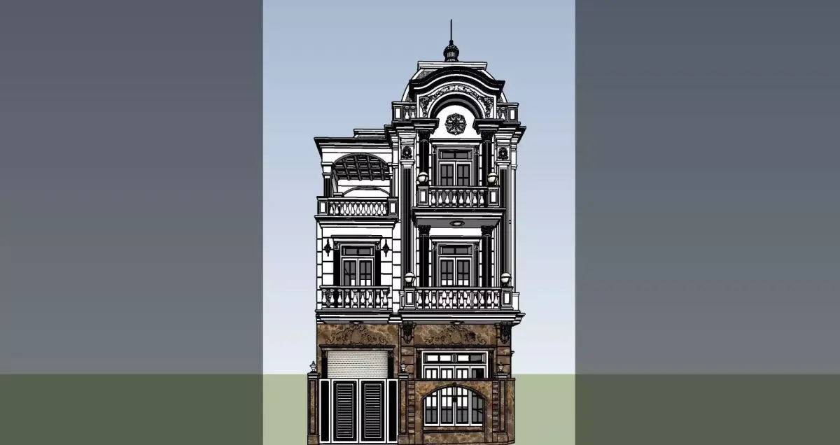 Classic house 3D model 9
