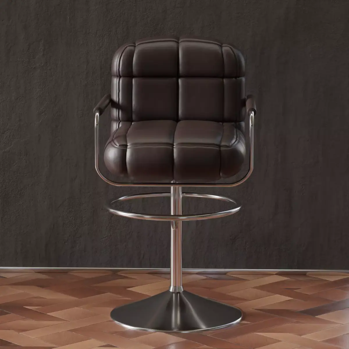 Flash Furniture  Contemporary Gray Quilted Vinyl Adjustable Free low-poly 3D model