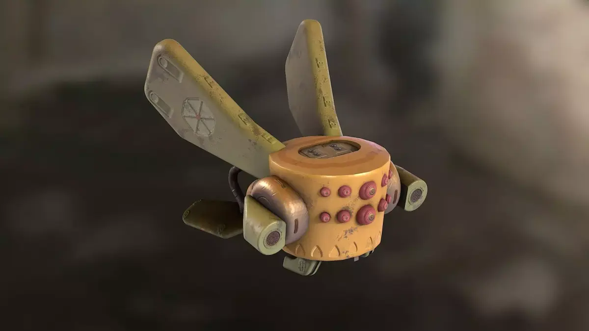 Robotic space fly bee  Low-poly 3D model