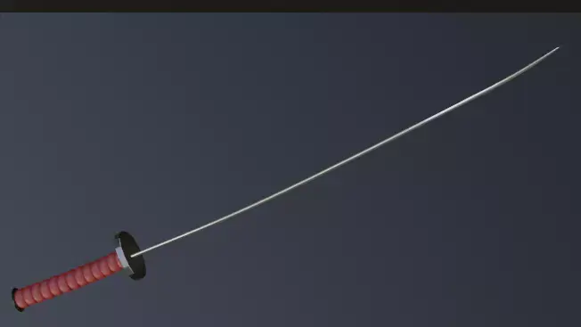 katana samurai sword Low-poly 3D model 25