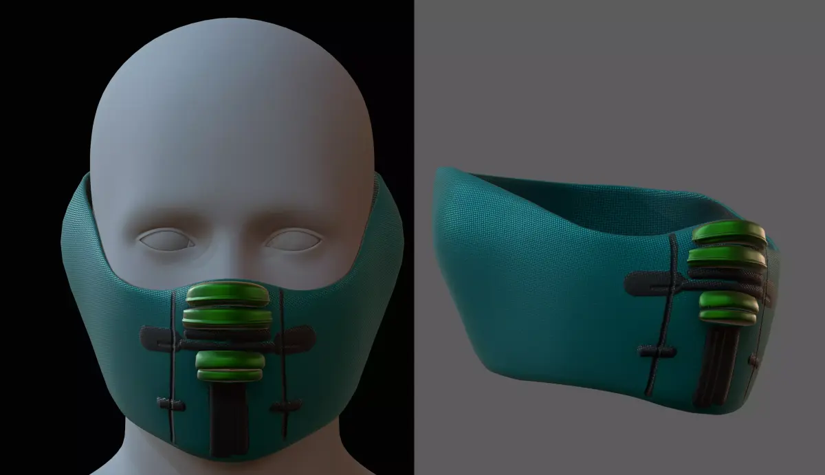 Gas mask helmet 3d model scifi Low-poly  Low-poly 3D model 564