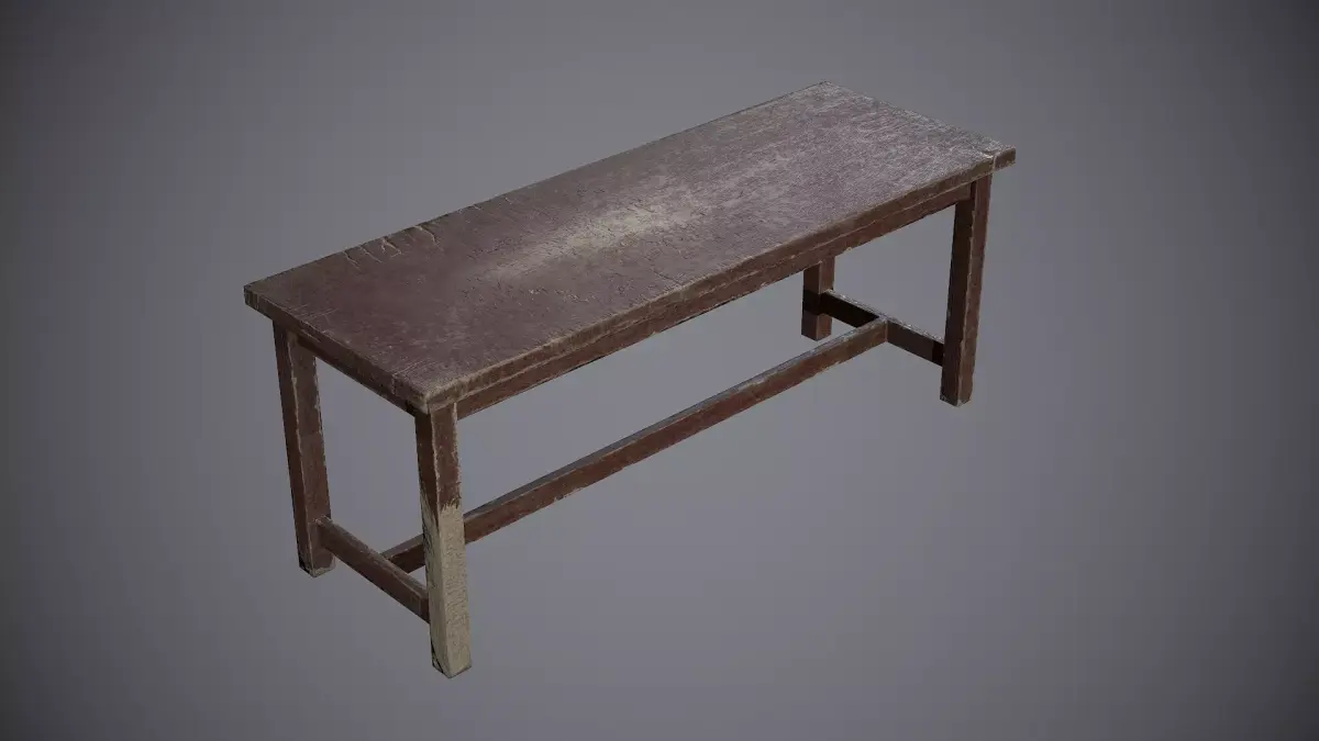 Bench Painted Free low-poly 3D model