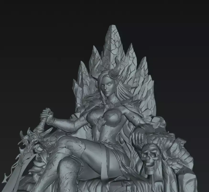 Demon Azhara Queen of the Infernal Throne 32mm STL Model 3D print model